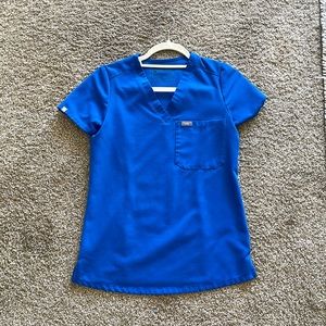 Single Pocket Scrub Top Royal Blue XXS